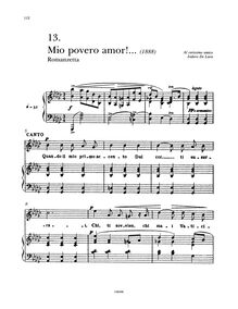 Partition complète, Mio povero amor!..., Tosti, Francesco Paolo