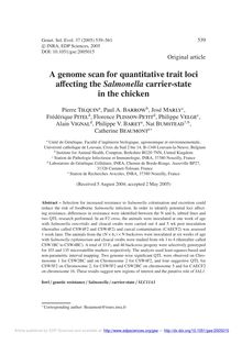 A genome scan for quantitative trait loci affecting the Salmonellacarrier-state in the chicken