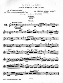 Partition de violon, 30 Mélodies favorites, Dancla, Charles