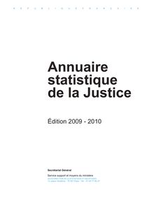 Annuaire statistique de la Justice - Edition 2009-2010