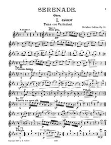 Partition clarinette, Serenade, Sekles, Bernhard