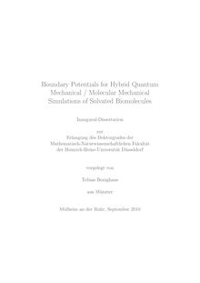 Boundary Potentials for Hybrid Quantum Mechanical / Molecular Mechanical Simulations of Solvated Biomolecules [Elektronische Ressource] / Tobias Benighaus