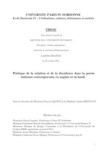 UNIVERSITE PARIS IV SORBONNE Ecole Doctorale IV Civilisations cultures littératures et sociétés