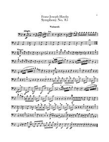 Partition violoncelles, Symphony No.85 en B♭ major, “La Reine”, Sinfonia No.85, “The Queen (of France)”