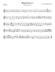 Partition aigu 2 viole de gambe, aigu clef, Magnificat Primi Toni par Giovanni Pierluigi da Palestrina