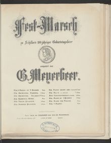 Partition Festmarsch zu Schillers 100jähriger Geburtstagsfeier von Giacomo Meyerbeer (S.549), Collection of Liszt editions, Volume 12