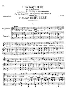 Partition complète, Don Gayseros, Schubert, Franz