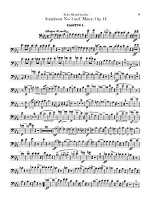 Partition basson 1, 2, Symphony No.1 en C minor, Sinfonia XIII, C minor