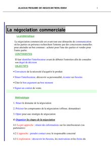 Cours sur la négociation commerciale - Alaoui, 2004