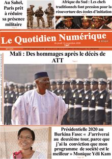 Quotidien numérique d’Afrique n°1525 - du jeudi 12 novembre 2020