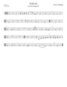 Partition ténor viole de gambe 3, alto clef, pavanes et Galliards pour 5 violes de gambe par Peter Philips