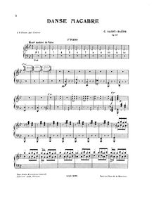 Partition Piano II, Danse macabre, Op.40, Poème symphonique d après une poésie de Henri Cazalis