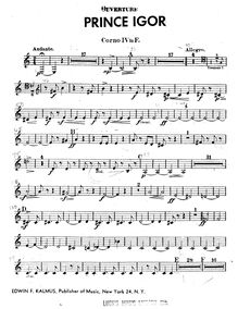 Partition cor 4 (F), Prince Igor, Князь Игорь - Knyaz Igor, Borodin, Aleksandr