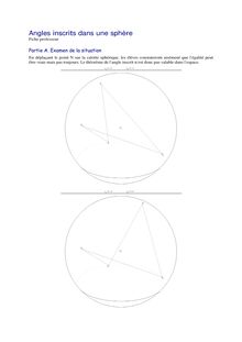 Angles inscrits dans une sphère Fiche professeur