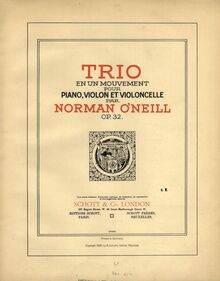 Partition couverture couleur, Piano Trio en un mouvement, Op.32