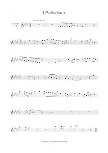 Partition clarinette , partie (B?), Präludium, clarinette Sonata