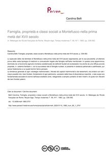Famiglia, proprietà e classi sociali a Montefusco nella prima metà del XVII secolo - article ; n°1 ; vol.95, pg 339-392