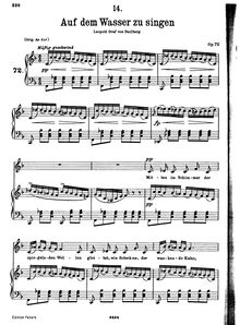 Partition complète (low voix), Auf dem Wasser zu singen, D.774 (Op.72)