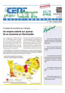 L impact du tourisme sur l emploi - Un emploi salarié sur quinze lié au tourisme en Normandie 