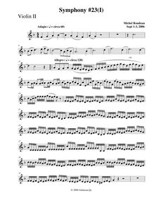 Partition violons II, Symphony No.23, F major, Rondeau, Michel