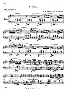 Partition , Nocturne, 10 Morceaux pour le piano, Wollenhaupt, Hermann Adolf