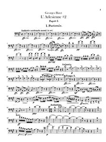 Partition basson 1, 2, L Arlésienne  No.2, Bizet, Georges