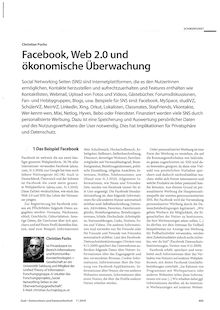 Facebook, Web 2.0 und ökonomische Überwachung