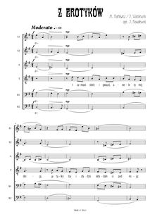 Partition Z erotyków, Piesni, Songs for Voice and Piano, Karłowicz, Mieczysław