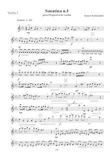 Partition violons I, Sonatina N. 1 pour cordes, Krähenbühl, Samuel