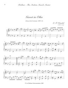 Partition Gavot en Otho (G. F. Handel), pour moderne Musick-Master, ou pour Universal Musician