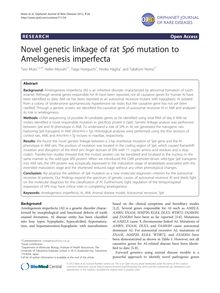 Novel genetic linkage of rat Sp6 mutation to Amelogenesis imperfecta