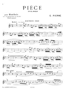 Partition complète et hautbois , partie, Pièce, G minor
