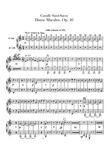 Partition cor 1/2 (G), 3/4 (D), Danse macabre, Op.40, Poème symphonique d après une poésie de Henri Cazalis
