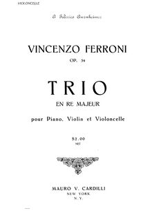 Partition de violoncelle, Piano Trio, Op.54, Trio en Re Majeur pour Piano, Violin et Violoncelle, Op.54