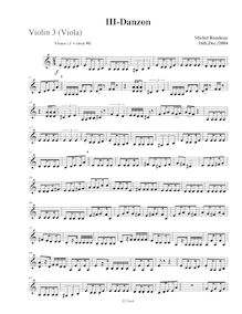 Partition violon 3 (pour viole de gambe),  No.2 en A minor, A minor par Michel Rondeau