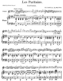 Partition , Les puritains, Le mélodiste, 12 Easy Fantasies for Violin and Piano