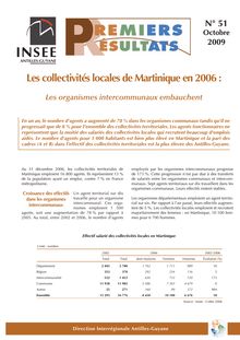Les collectivités locales de Martinique en 2006 : Les organismes intercommunaux embauchent 