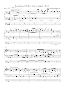 Partition orgue, „Verleih uns Frieden“ / „Da nobis pacem, Domine“