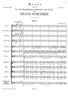 Partition Kyrie, Mass en F, D.105, Schubert, Franz