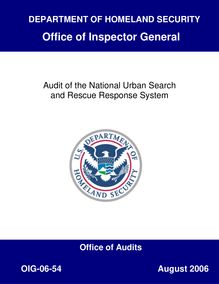 Audit of the National Urban Search and Rescue Response System
