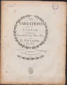 Partition parties complètes, Variations, Spohr, Louis par Louis Spohr