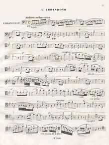 Partition de violoncelle (color), L Abbandono, Canto per Violoncello con Accomp.te di PianoForte