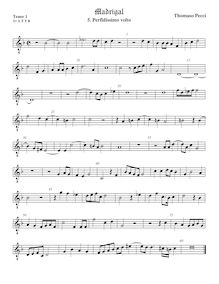 Partition ténor viole de gambe 2, octave aigu clef, Madrigali a cinque voci par Tommaso Pecci