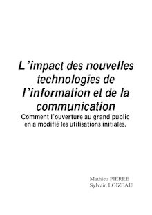 L impact des nouvelles technologies de l information et de la ...