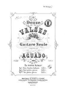 Partition complète, Petites Pièces, Op.3, Aguado, Dionisio par Dionisio Aguado