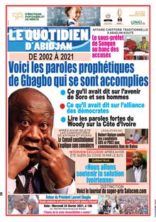 Le Quotidien d’Abidjan n° 3036 - du Mardi 23 février 2021