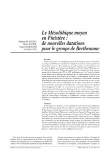 Le Mésolithique moyen en Finistère : de nouvelles datations pour le groupe de Bertheaume - article ; n°3 ; vol.103, pg 507-517
