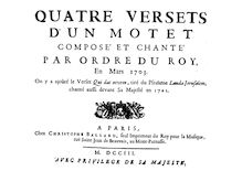 Partition complète, Élévations et Motets, Couperin, François