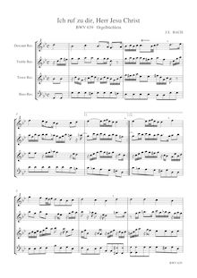 Partition complète (SATB, G minor), Das Orgel-Büchlein