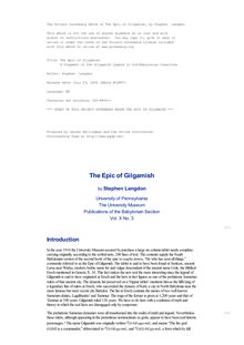 The Epic of Gilgamish - A Fragment of the Gilgamish Legend in Old-Babylonian Cuneiform